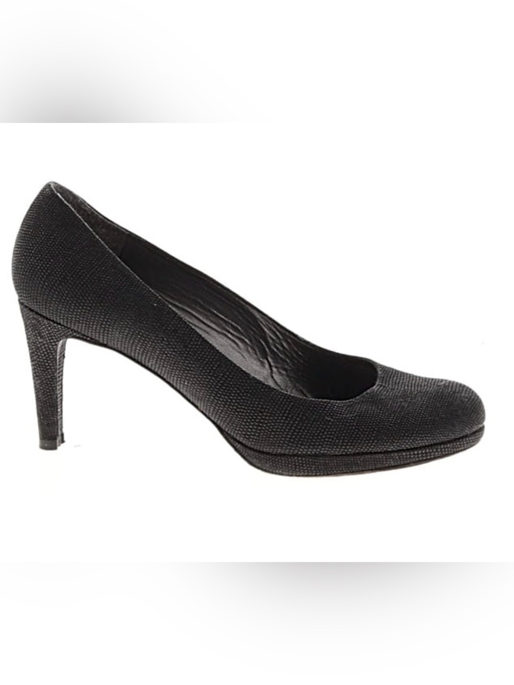 Stuart Weitzman Black Women's low platform pump with Subtle Sparkle-like new